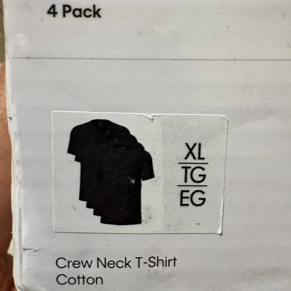 NEW | Calvin Klein Black Crew Neck T-Shirt 4 Pack | Size XL - Picture 2 of 5
